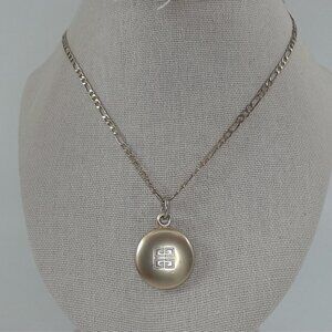 Vintage Givenchy Logo Pendant Necklace – 17" to 20.5"